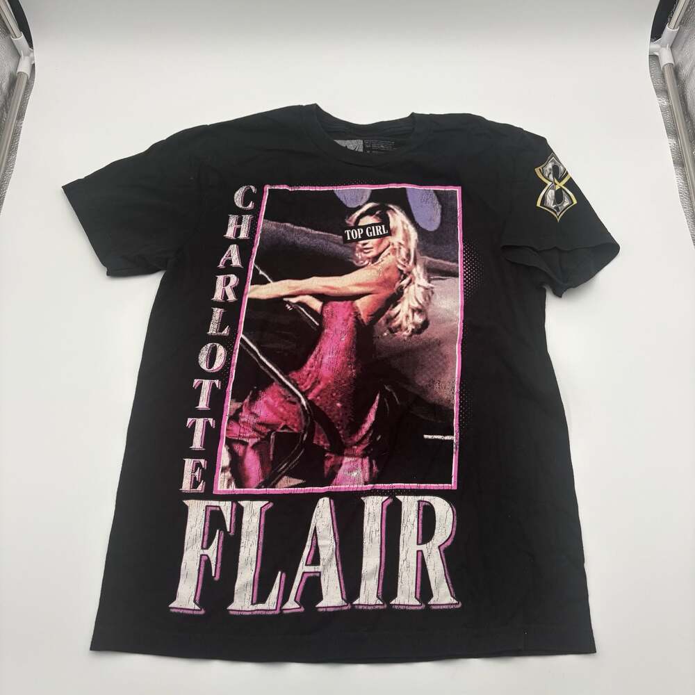 WWE Charlotte Flair Top Girl Black T-Shirt Size S